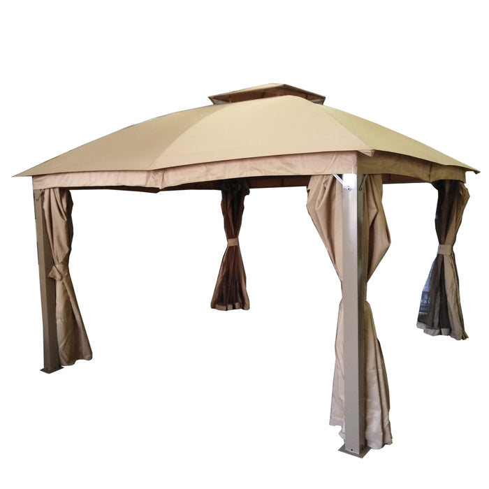 GAZEBO KHAKI 3,6X3,6M CON STRUTTURA CHAMPAGNE