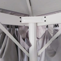 GAZEBO CON STRUTTURA IN METALLO BIANCA CON COPERTURA E TELI COLORE GRIGIO MT.3X4