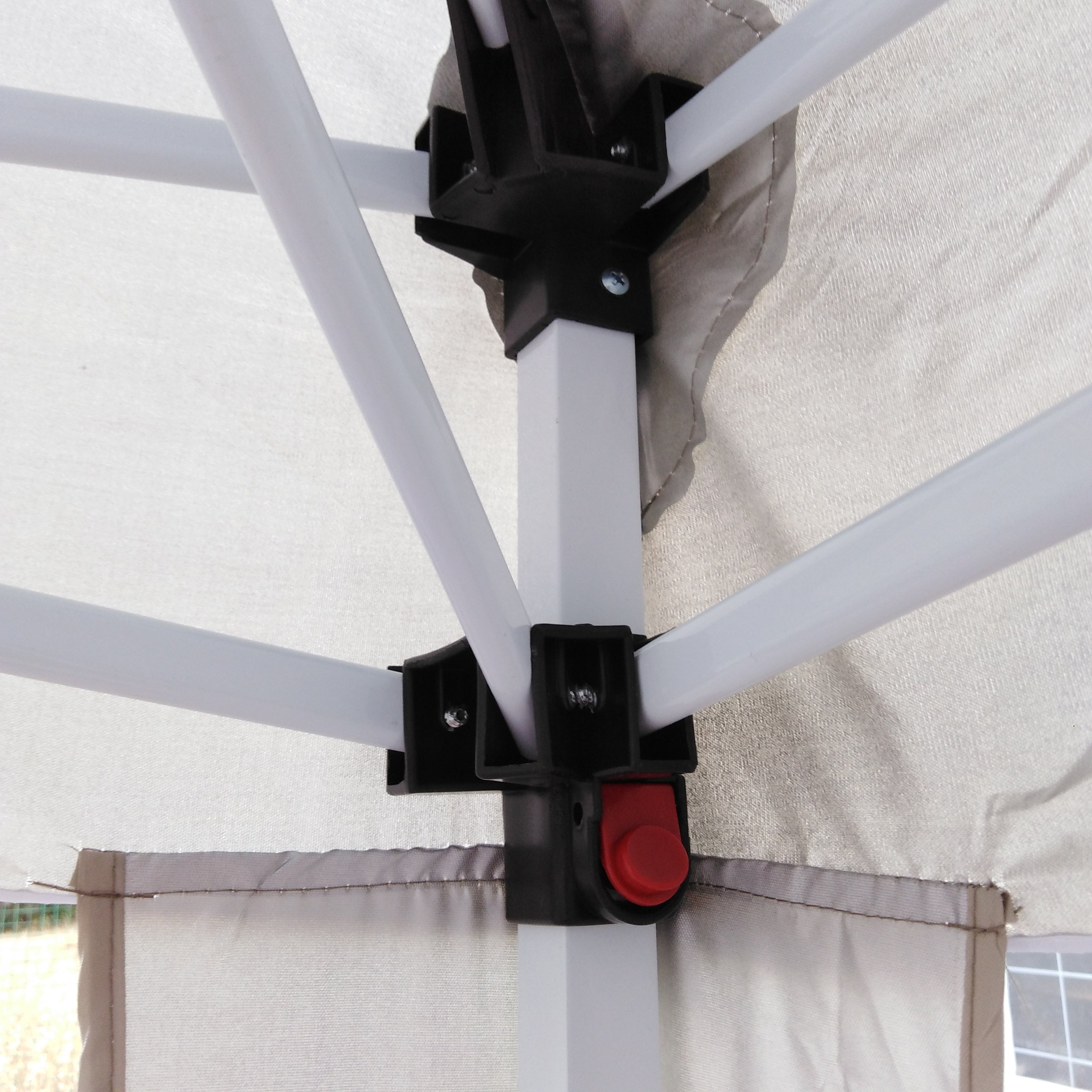 GAZEBO ASTONE 2X2M PIEGHEVOLE BEIGE E BIANCO