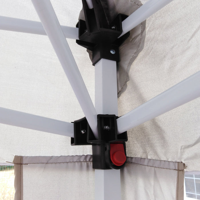 GAZEBO ASTONE 2X2M PIEGHEVOLE BEIGE E BIANCO