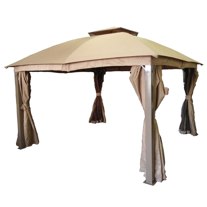 GAZEBO KHAKI 3,6X3,6M CON STRUTTURA CHAMPAGNE
