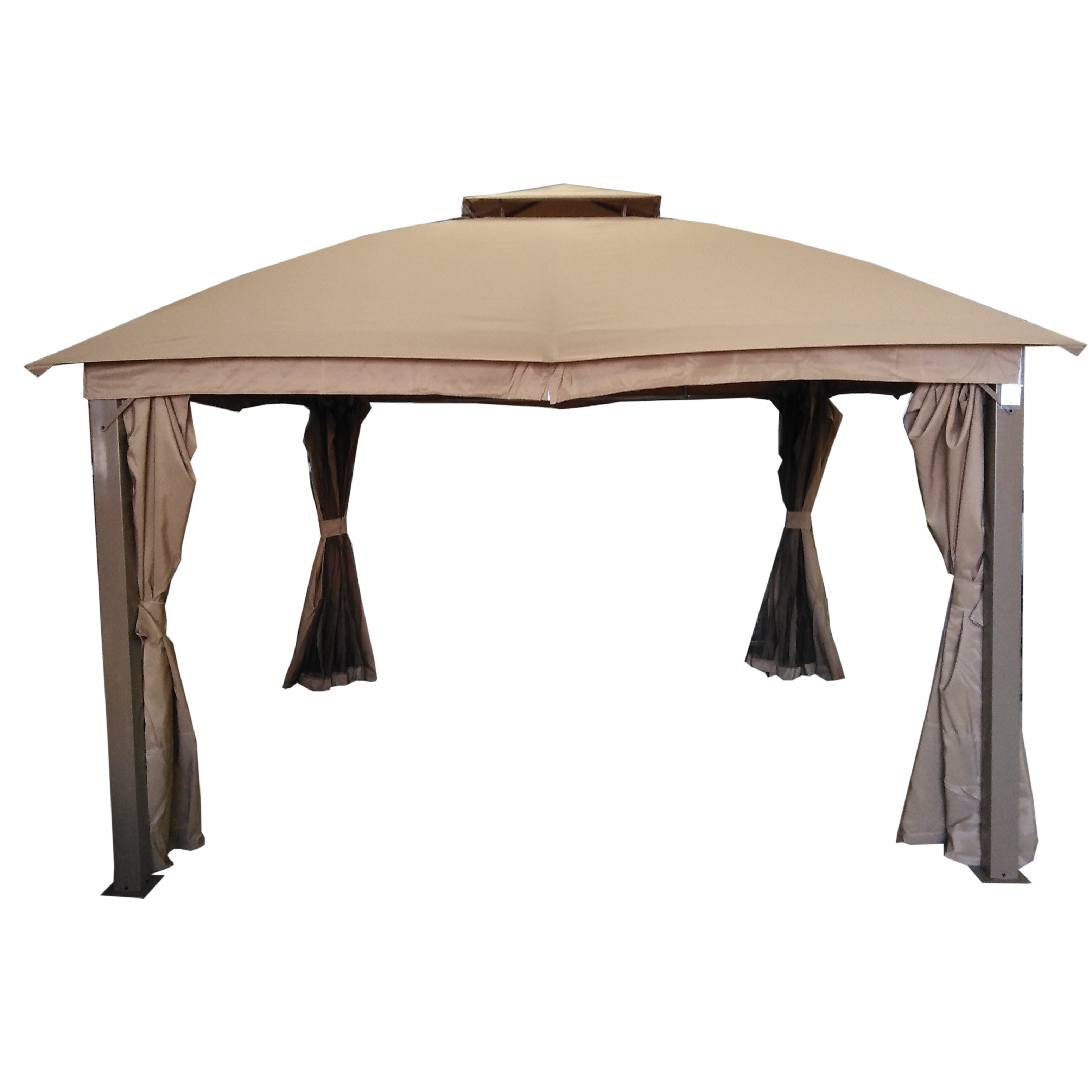 GAZEBO KHAKI 3,6X3,6M CON STRUTTURA CHAMPAGNE