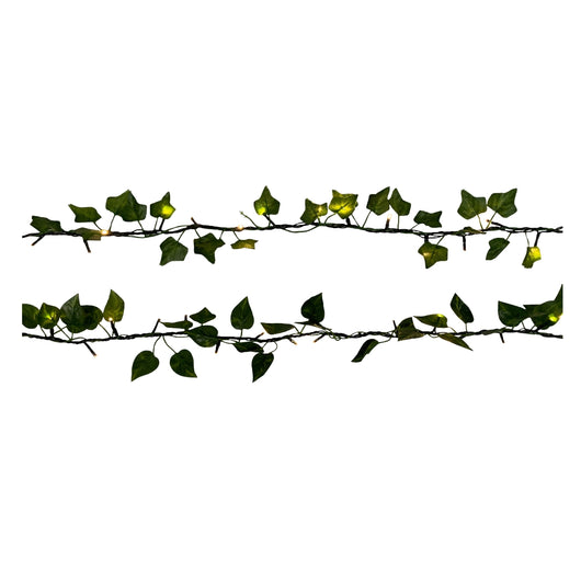 GHIRLANDA FOGLIE 2M 40 LED BIANCO CALDO IP44.