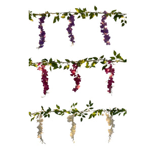 GHIRLANDA GLICINE CON 70 LED BIANCO BIANCO CALDO IP44 PER INTERNO ED ESTERNO MT.1,8