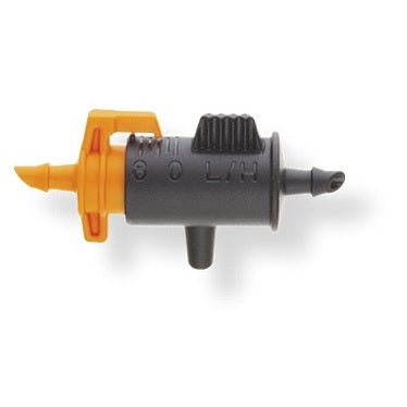 GOCCIOLATORI DI LINEA REGOLABILI "BARREL" 0-8L/H 1