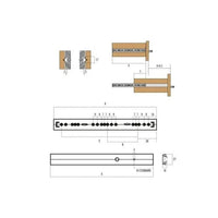 GUIDA A SFERE PER CASSETTI 288X662XH27MM MAX 15KG