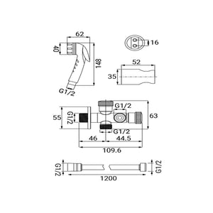 IDROSCOPINO KELLY CROMO CON DOCCETTA A PULSANTE