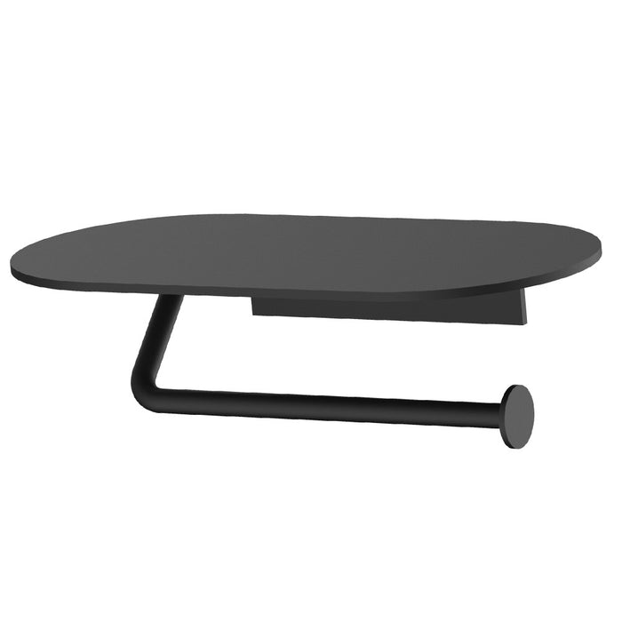 Portarotolo con ripiano nero serie evolution - fissaggio con biadesivo o ad incollo