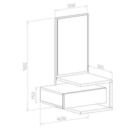 INGRESSO DAM 43X32XH90CM LARICE BIANCO / CEMENTO