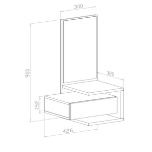 INGRESSO DAM 43X32XH90CM LARICE BIANCO / CEMENTO