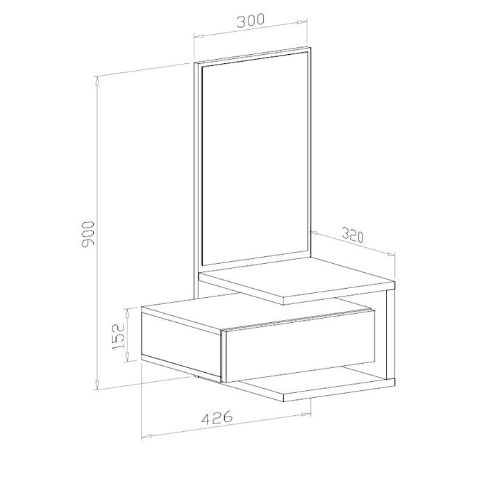 INGRESSO DAM 43X32XH90CM LARICE BIANCO / CEMENTO