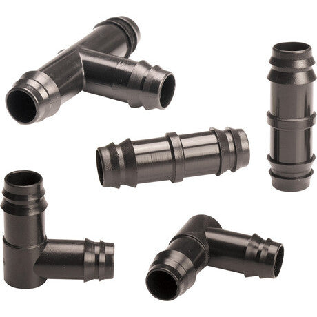 KIT RACCORDI 1 A T - 2 A GOMITO - 2 DRITTI PER TUB