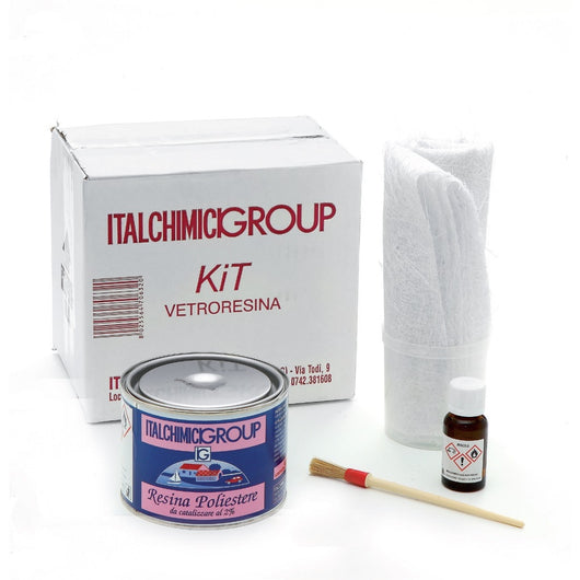 KIT VETRORESINA CON CATALIZZATORE E LANA DI VETRO