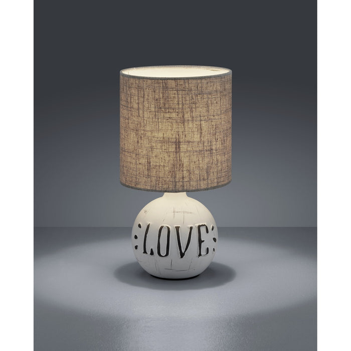 LAMPADA DA TAVOLO ESNA H.30CM LOVE SABBIA/MARRONE