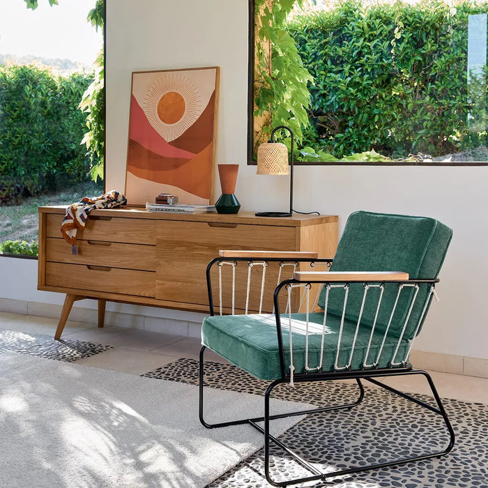 LAMPADA DA TAVOLO ALI E27 D.19XH44CM IN SALICE E M