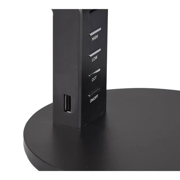 LAMPADA LED DA TAVOLO AVA 5W 41CM NERA 4 USB