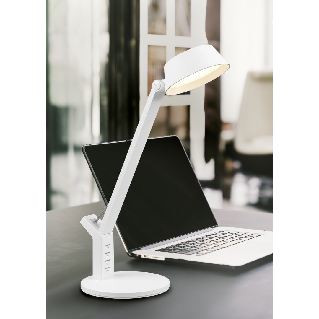 LAMPADA LED DA TAVOLO AVA 5W 41CM BIANCA 4 USB