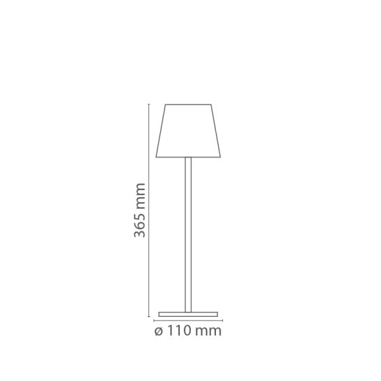 LAMPADA ALBA H37CM IP44 USB-C RICARICABILE BIANCA.