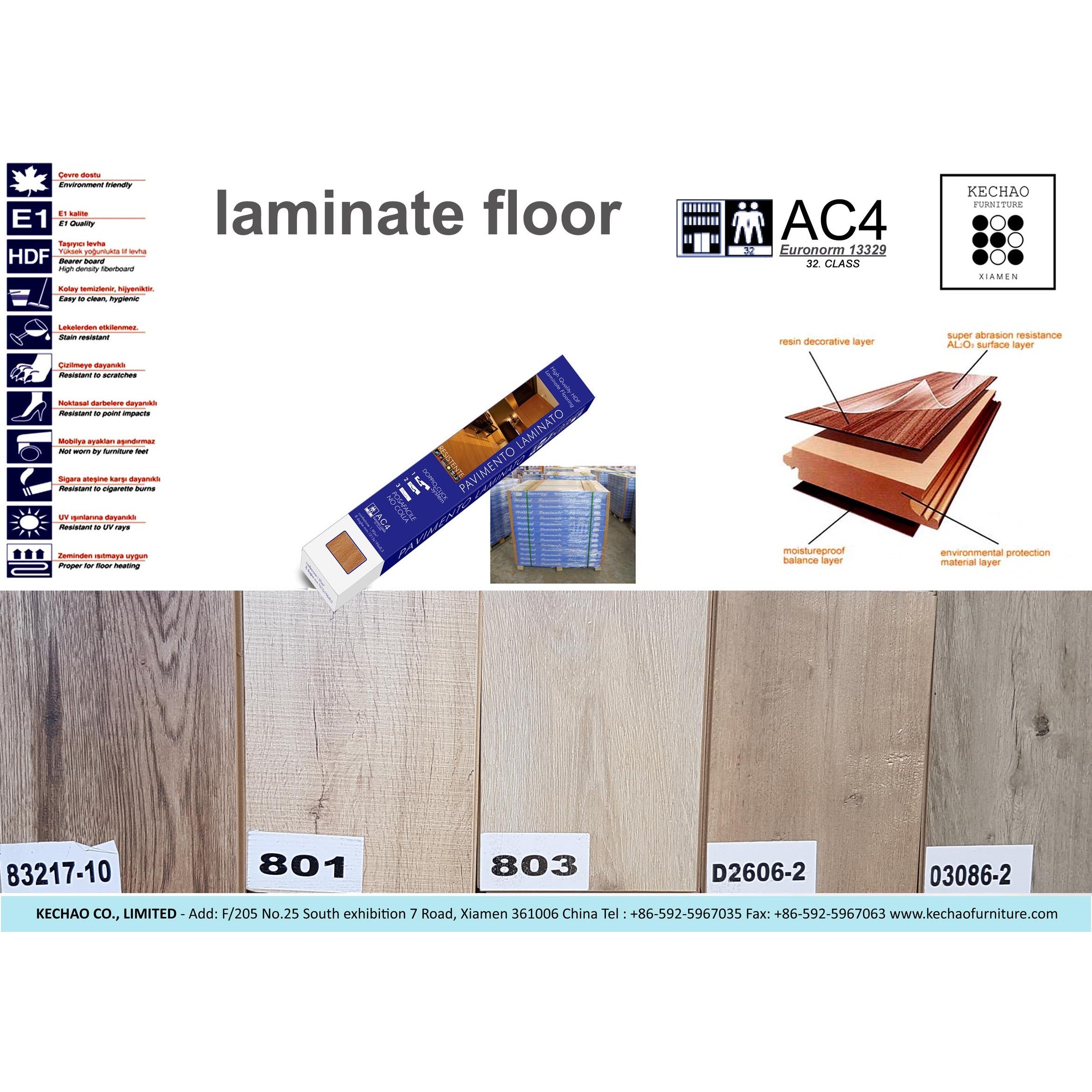 LAMINATO ROVERE 801 AC4 8,3MM 1,90MQ
