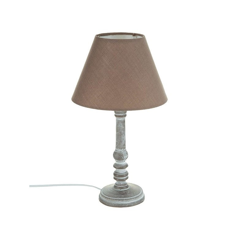 LAMPADA DA TAVOLO LEO D.20XH36CM IN LEGNO TORTORA