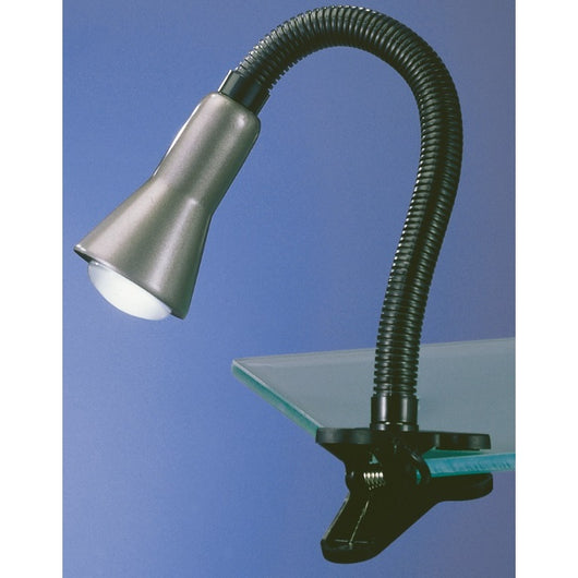 LAMPADA DA TAVOLO FLEXO H.47CM GRIGIA A MORSETTO.