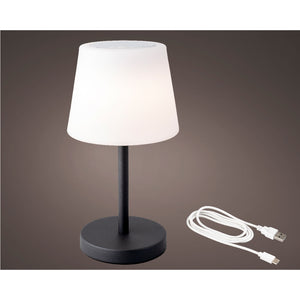 LAMPADA DA TAVOLO RICARICABILE SENZA FILO CON ALTOPARLANTE BLUETOOTH CM.38H. COLORE NERO