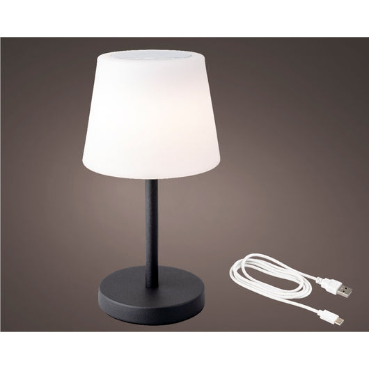LAMPADA DA TAVOLO RICARICABILE SENZA FILO CON ALTOPARLANTE BLUETOOTH CM.38H. COLORE NERO