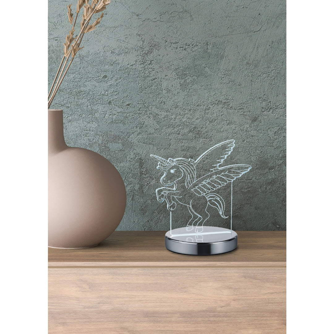 LAMPADA LED DA TAVOLO KARO 7W H20CM CROMO.