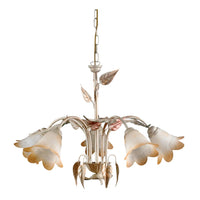 LAMPADARIO GIULIA 5X E14 D.62XH100CM BIANCO/ORO