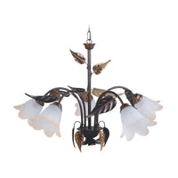 LAMPADARIO GIULIA 5X E14 D.62XH100CM MARRONE