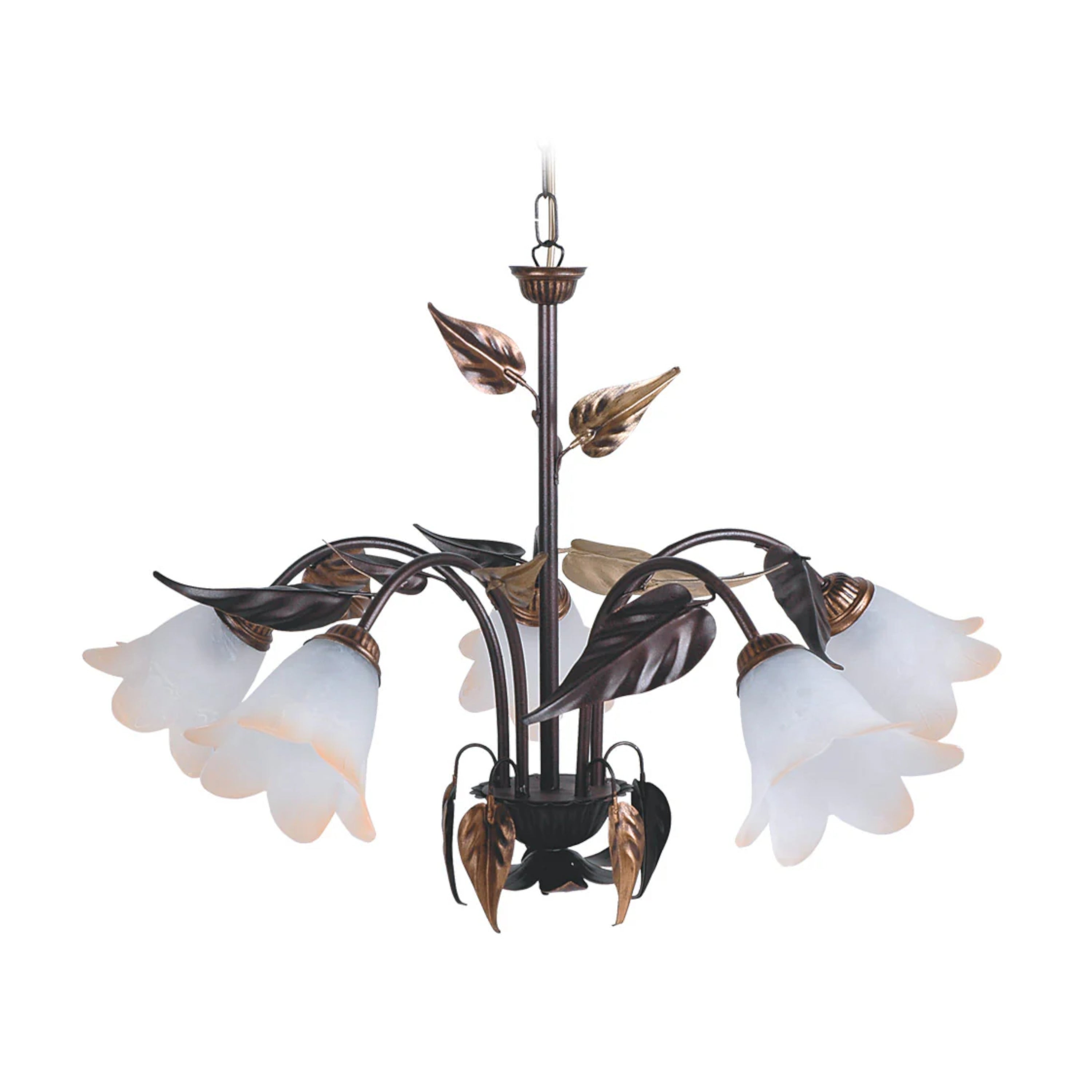 LAMPADARIO GIULIA 5X E14 D.62XH100CM MARRONE