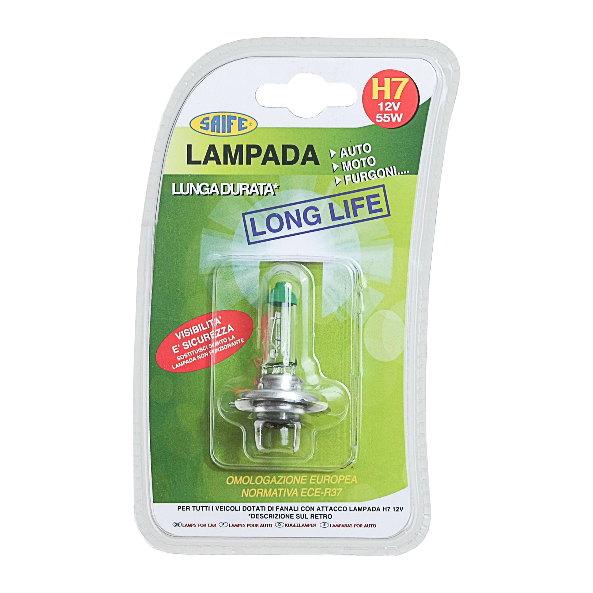 LAMPADINA AUTO H7 12V 55W LONG LIFE