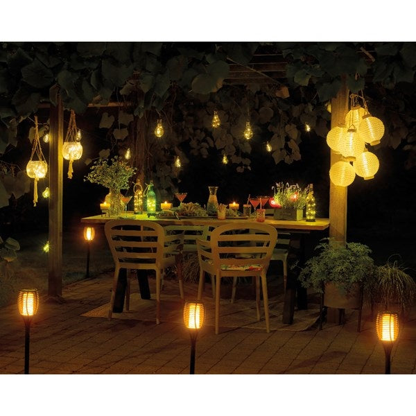 LANTERNA PENSILE SOLARE H23CM BIANCA IN NYLON