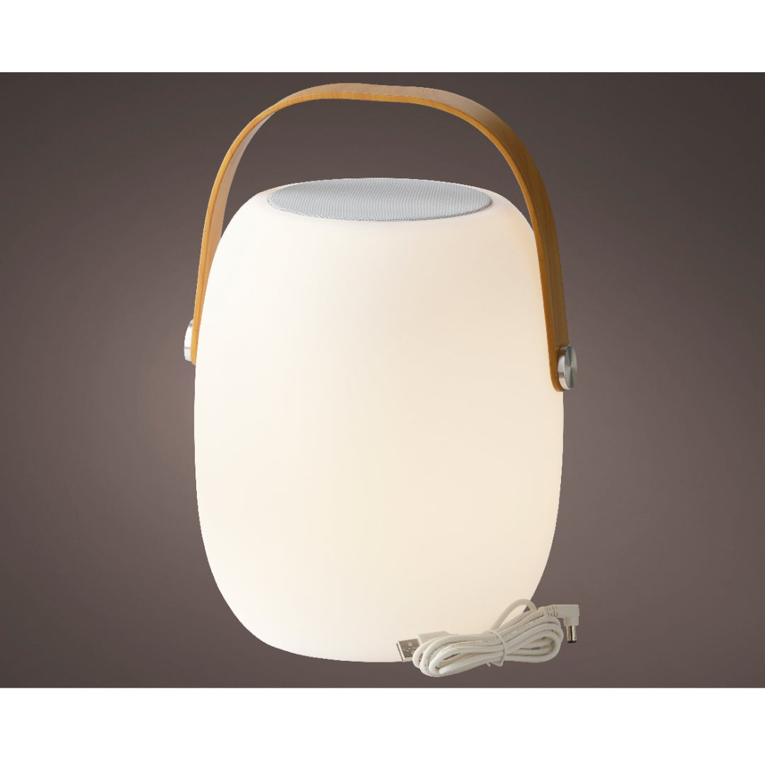 LANTERNA SPEAKER H32CM BIANCA CON MANICO.
