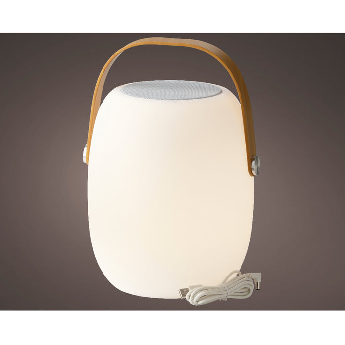 LANTERNA SPEAKER H32CM BIANCA CON MANICO.