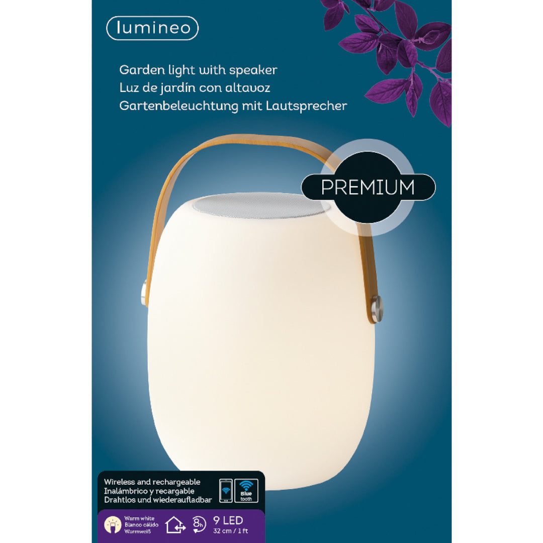 LANTERNA SPEAKER H32CM BIANCA CON MANICO.