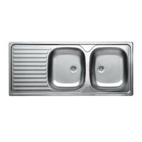 LAVELLO INOX INCASSO 116X50CM 2 VASCHE CON GOCCIOL