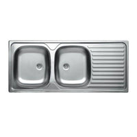LAVELLO INOX INCASSO 116X50CM 2 VASCHE CON GOCCIOL