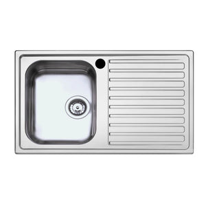 LAVELLO INOX INCASSO 86X50CM 1 VASCA CON GOCCIOLAT