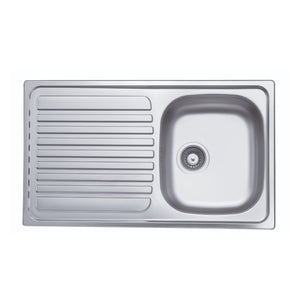 LAVELLO INOX INCASSO 86X50CM 1 VASCA CON GOCCIOLAT