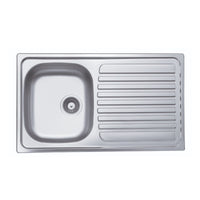 LAVELLO INOX INCASSO 86X50CM 1 VASCA CON GOCCIOLAT
