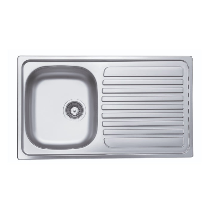 LAVELLO INOX INCASSO 86X50CM 1 VASCA CON GOCCIOLAT