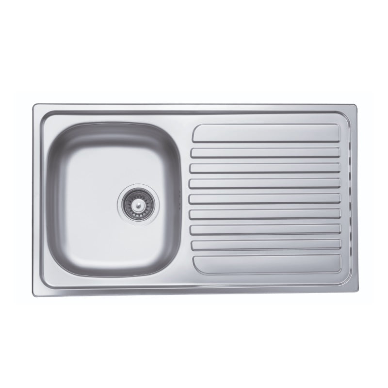 LAVELLO INOX INCASSO 86X50CM 1 VASCA CON GOCCIOLAT