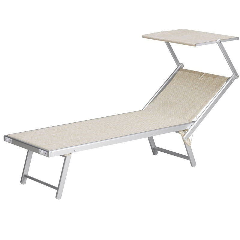 LETTINO POOL 186X61XH39CM BIANCO IN ALLUMINIO.