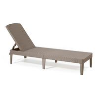 LETTINO RECLINABILE JAIPUR 187,5X58XH29CM IN RESINA EFFETTO RATTAN TORTORA