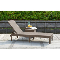 LETTINO RECLINABILE JAIPUR 187,5X58XH29CM IN RESINA EFFETTO RATTAN TORTORA