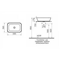 LAVABO GEO SOFT-SQUARE CERAMICA BIANCA 59,5CM