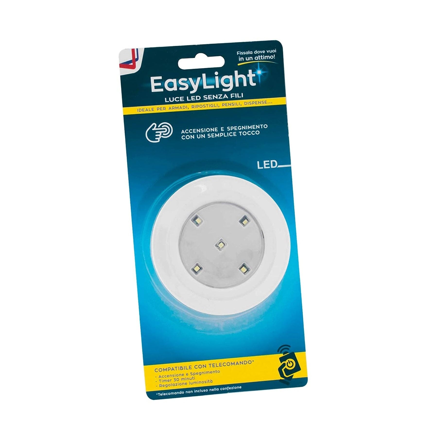 LUCE LED EASY LIGHT CON ADESIVO E TELECOMANDO.