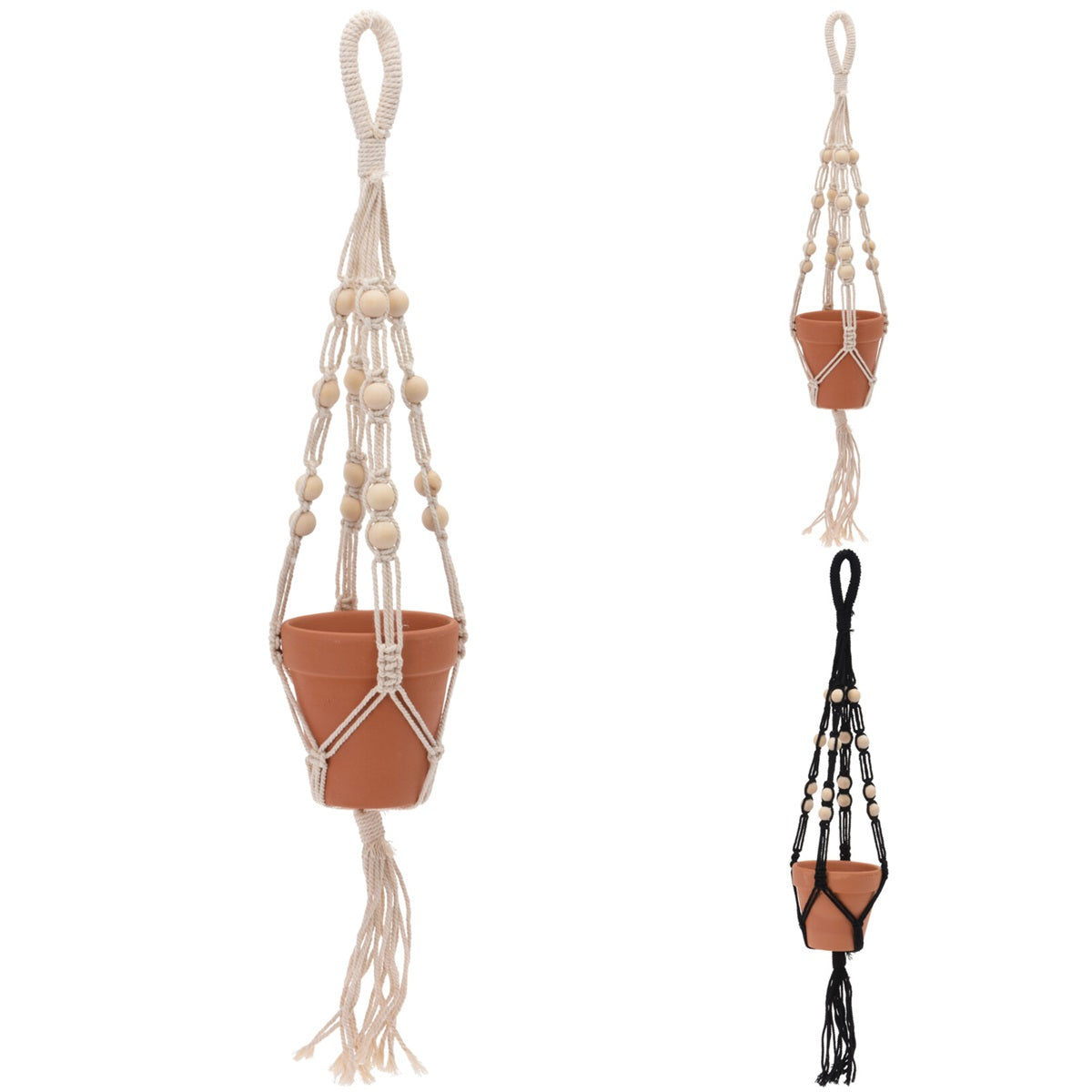 MACRAME CON VASO TERRACOTTA 95XH90MM LUNGHEZZA TOT