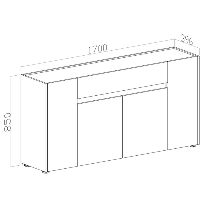 MADIA CRETA 170X40XH85CM CONGO CON TOP ROVERE TEAK